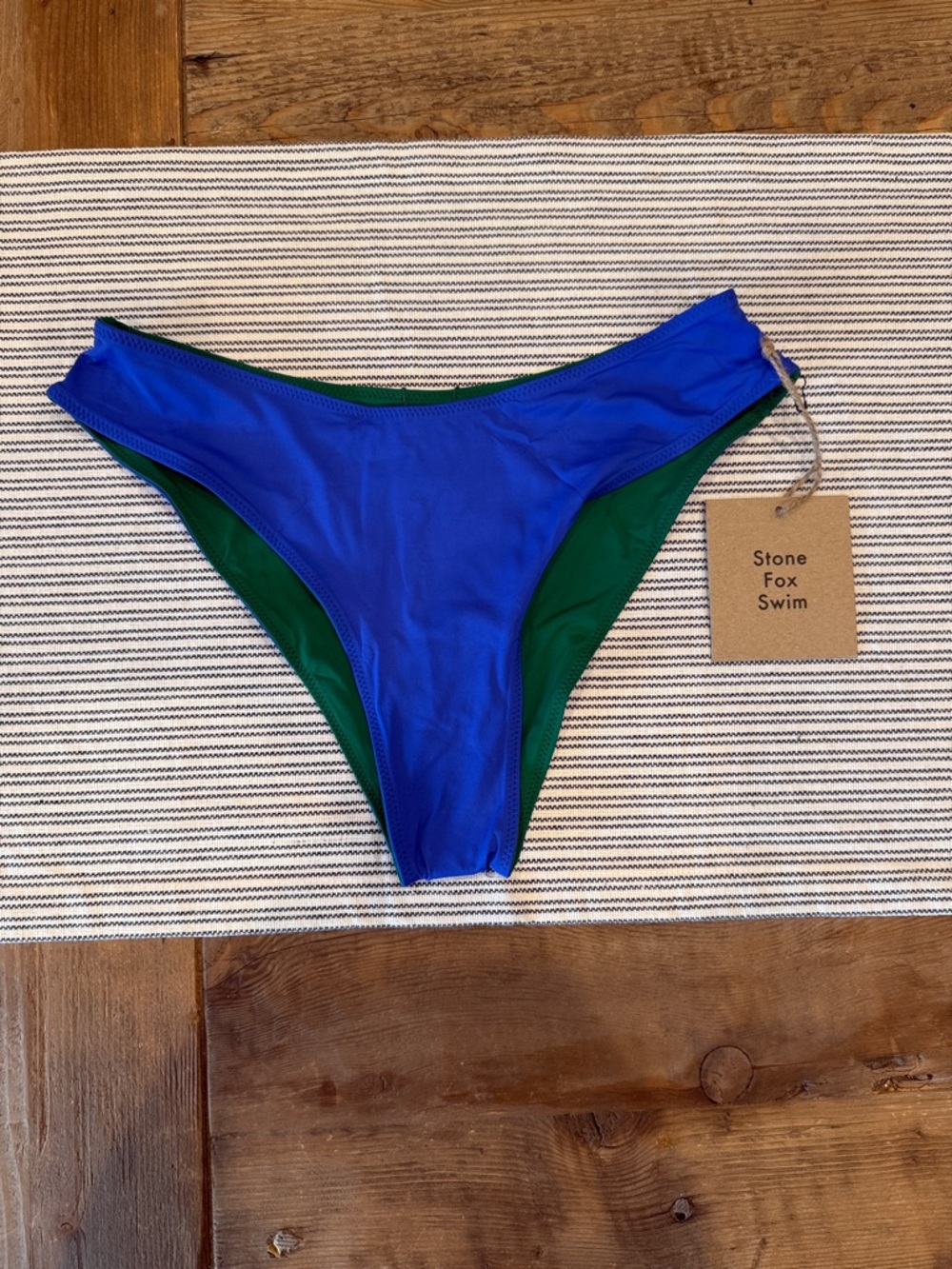 Stone Fox Swim Blue & Green Reversible Bikini Bottoms